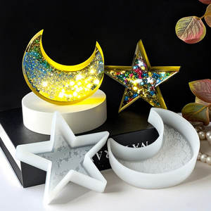 قالب نجوم القمر قالب منحني للقمر علاج بالروائح العطرية قالب سيليكون الجص ديي بالتنقيط الغراء الحلي الكاشطة - Product Image 3