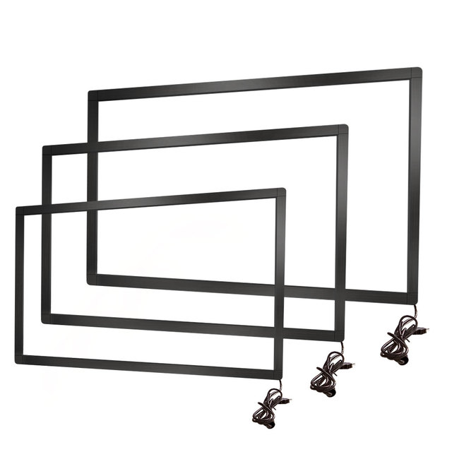New HCDZ 32 Inch 10 Multi Point Overlay Aluminium Alloy Open Frame Infrared Touch USB Interface Black 16:9 Business 1-Year