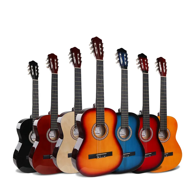 Guitarra iniciante promoção de estoque, kit de violão de madeira clássica
