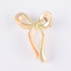 Pinza para el pelo con lazo de color degradado para mujer, pinza de plástico tipo tiburón, accesorio para el pelo vintage de color caramelo para uso casual y fiestas - Product Image 6