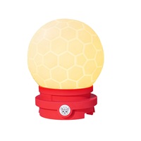 Lampe de nuit en silicone en forme de ballon de football, à commande tactile, design cartoon, colorée, rouge, jaune, bleu, vert, orange, rose, violet, blanc