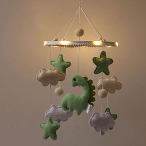 Móvil de Cuna Minimalista Estilo Instagram con Dinosaurios y Nubes, Juguete Colgante Giratorio para Bebés, Ayuda para Dormir - Product Image 1