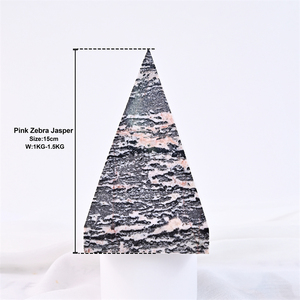 Pirámides de cristal espiritual natural Pirámide de jaspe de cebra <span class=keywords><strong>rosa</strong></span> para equilibrio de Reiki de meditación - Product Image 4