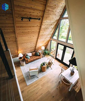 Hôtel conteneur préfabriqué en A, villa de vacances modulaire triangulaire à deux étages, maison de villégiature préfabriquée portable