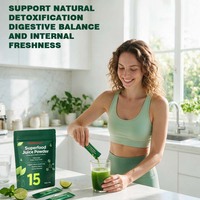 Poudre de jus superalimentaire à marque privée pour adultes – Shots de jus vert à la chlorophylle pour soutenir la détoxification naturelle et l'équilibre digestif