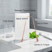 Nettoyeur de langue en cuivre de qualité supérieure, brosse à gratter la langue pour l'hygiène buccale avec emballage en boîte