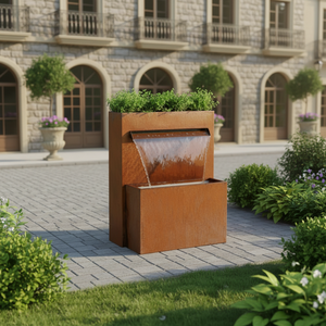 Jardinière rectangulaire en acier Corten, finition brillante, directement de l'usine, pour la décoration de jardins extérieurs, les designers paysagistes, les entreprises de construction - Product Image 2