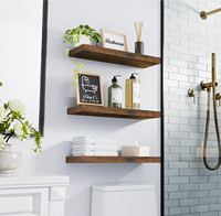 Prix de gros Ensemble de 3 étagères flottantes murales en bois rustique pour salle de bain chambre à coucher salon