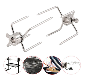 Fourchettes à viande en acier inoxydable pour rôtissoire Pince Grill Pics à viande Brochette pour barbecue avec vis de verrouillage Réglages rapides Outils de barbecue - Product Image 3