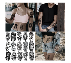 <span class=keywords><strong>Tatuaje</strong></span> temporal para hombres, mujeres, adultos, incluye tatuajes realistas 3D negros grandes, <span class=keywords><strong>tatuaje</strong></span> temporal de <span class=keywords><strong>media</strong></span> <span class=keywords><strong>manga</strong></span> - Product Image 4