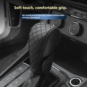 Ewitgo Cross-border Automotive Supplies Universal Perforated Breathable PU Leather <b>Gear</b> Case for Car <b>Knob</b> Use China Origin - Product Image 2