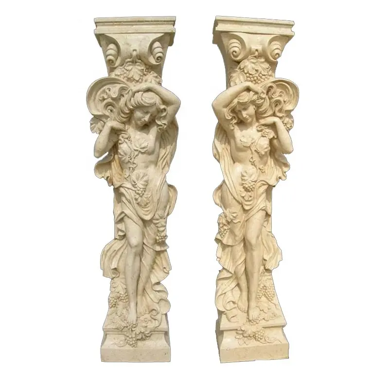 屋外屋内装飾建物柱天然石ギリシャの柱家のための白い大理石のローマの柱