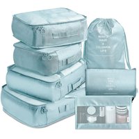 Cubes d'emballage de bagages imperméables personnalisés sacs d'organisation de voyage souples ensemble de 8 pièces pliables légers cubes d'emballage de voyage de stockage