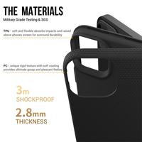 Pour iPhone 14 plus dur PC + TPU couverture arrière coque de téléphone couleur noire solide téléphone portable étuis antichoc pour iPhone 14 15 16 pro max