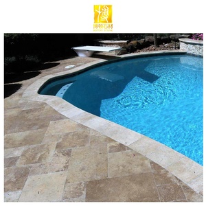 Dalles de bordure de <span class=keywords><strong>piscine</strong></span> en <span class=keywords><strong>travertin</strong></span> poli beige naturel BOTON STONE pour extérieur - Product Image 2