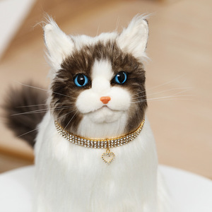 Großhandel Schöne Qualität Bright Shine Crystal <span class=keywords><strong>Dog</strong></span> <span class=keywords><strong>Paw</strong></span> Shape Dekoration Haustier Halsband für Kätzchen - Product Image 2