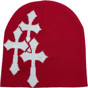 Bonnet en tricot jacquard unisexe Y2K, style hip-hop européen et américain, tendance sportive de plein air, style urbain et plage, motif lettres - Product Image 4