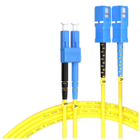 Câble de brassage fibre optique 1m (3ft) 2 fibres LC UPC Duplex vers SC UPC Duplex Monomode (OS2) Riser (OFNR) 2.0mm à gaine serrée Jaune