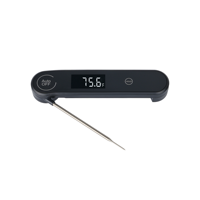 Thermomètre numérique à lecture instantanée pour viande, noir, sonde pliable, écran LCD rétroéclairé, réponse en 0,6s, pour la cuisine à domicile