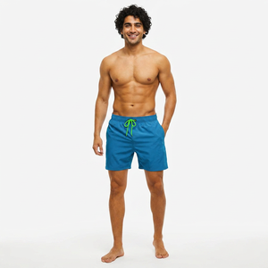 Good Quality Solid Color Swimwear Zipper Pocket Three <b>Pants</b> Mesh <b>Lined</b> European and American Beach ShortsDDP shipping - Product Image 1