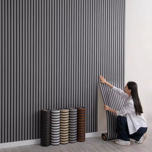 Rouleau d'autocollants muraux en bois rainuré 3D SXP, <span class=keywords><strong>papier</strong></span> <span class=keywords><strong>peint</strong></span> décoratif auto-adhésif, revêtement mural imperméable pour l'intérieur de la maison - Product Image 4