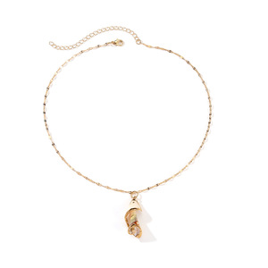 <span class=keywords><strong>Collana</strong></span> Impermeabile con Ciondolo a Tema Marino, Placcata in Oro, con Stella Marina e Conchiglia per Donne - Product Image 5