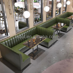 Muebles <span class=keywords><strong>de</strong></span> Comedor Comerciales <span class=keywords><strong>de</strong></span> Alta Gama: Sillones <span class=keywords><strong>de</strong></span> Cuero Esmeralda + Mesa con Detalles en Dorado (Conjunto <span class=keywords><strong>de</strong></span> Sofás Tipo Cabina para Cafetería) - Product Image 2