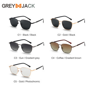 Lunettes de soleil métalliques Greyjack pour hommes, monture noire, verres TAC, protection UV400, pour la conduite, la pêche, le cyclisme, les tenues tendance - Product Image 3