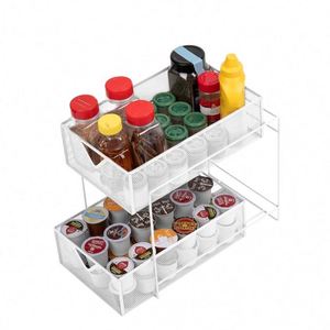 Meilleures ventes, prix les plus bas : Organiseur sous l'évier à 2 niveaux avec paniers et tiroirs coulissants en maille - Product Image 3