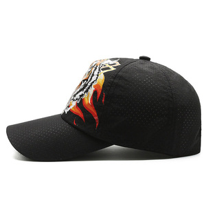 Tiger Print Mesh Baseball Cap Black Quick Drying Breathable Sun Protection Unisex Outdoor Hat - Product Image 2