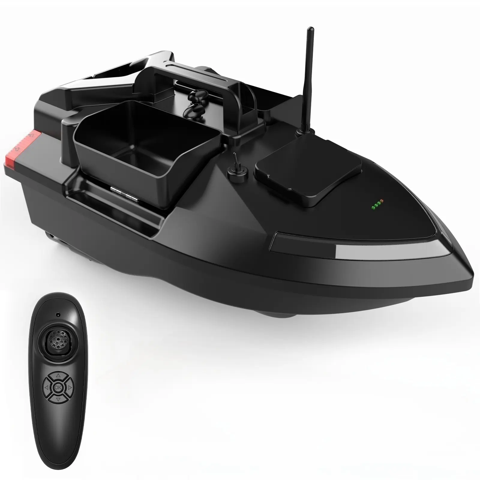 Flytec V801 RC barca da pesca piccola con motore 10 KM/H MAX velocità fissa guida Fishfinder 3 esche serbatoi luce notturna indicatore di direzione