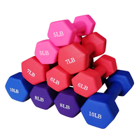 Couleur Petit Noir Bleu Rose Vinyle 10 15 20 lb Ensemble d'haltères Hex Pound 2lb 5lb 20lb Paire d'haltères hexagonaux en néoprène