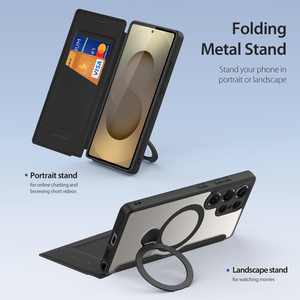 Card pack <b>phone</b> case suitable for S25 Ultra all inclusive S25 <b>phone</b> case magnetic bracket flip cover transparent all inclusive - Product Image 1