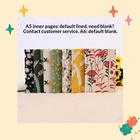 Carnet brodé en tissu A5, petit carnet de poche portable de luxe léger, bloc-notes A6, cadeau