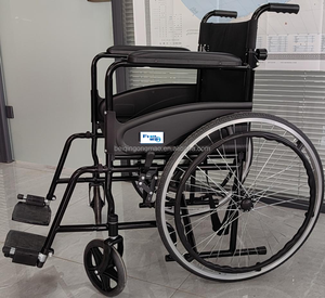 Kursi roda medis Manual ringan, kursi roda dapat dilipat dan untuk pasien penyandang cacat, peralatan rehabilitasi - Product Image 3