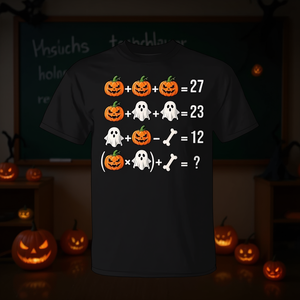 Camiseta con diseño divertido de Meme Pumpkin Ghost Math Teacher, disfraz de profesor de matemáticas, diseño divertido de Halloween, talla para adulto - Product Image 3