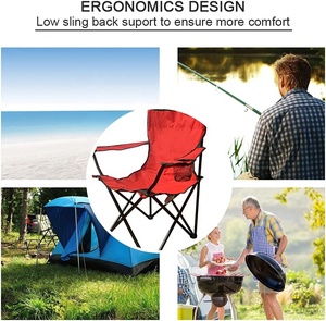 WOQI Logo personnalisable 600d <span class=keywords><strong>Camping</strong></span> Picnic Fish Chair Chaise de plage réglable avec porte-gobelet et accoudoir Chaise de randonnée bon marché - Product Image 6