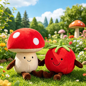 Collection de jouets en peluche Kawaii en forme de légumes, animaux en peluche moelleux à visage souriant, oreillers doux en forme de nourriture pour enfants - Product Image 5