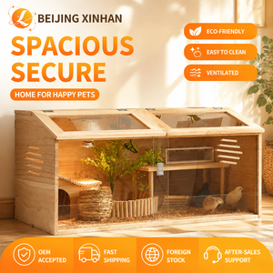 Jaula de Cría Rectangular Moderna de Madera con Control de Temperatura, Estilo Villa, Kit Completo <span class=keywords><strong>para</strong></span> Animales Pequeños, Hámsters y Codornices - Product Image 1