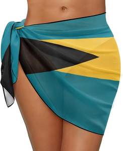 Faldas y blusas de Chifón con estampado de bandera de país, ropa de playa de moda de El Salvador para mujer, Bikini de Jamaica - Product Image 6