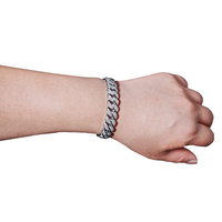 Cadena cubana de diamantes de moissanita de 8mm para hombre, cadena de oro de 14 quilates de plata S925, estilo Hip Hop
