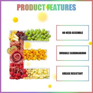 กล่องกระดาษแข็งทรงต่างๆ ขนาด 12 นิ้ว ปลอดภัยสำหรับอาหาร สำหรับตกแต่งโต๊ะอาหาร ใส่ของได้ เหมาะสำหรับถาดชาร์กูเตอรี (E) - Product Image 2