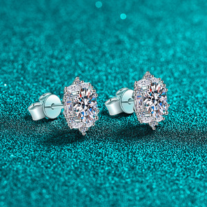 Orecchini in Argento S925 con Moissanite, Orecchini di Lusso a Forma di <span class=keywords><strong>Dan</strong></span>, Gioielli da Sposa per Donna, Personalizzazione all'Ingrosso - Product Image 2