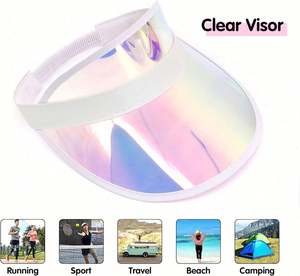 Viseras de Sol Unisex de PVC - Diseño Holográfico Láser, Deportivas, para Golf, Playa, Viajes y Pesca, Ajustables y Personalizables - Product Image 6