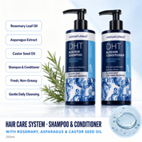 Kit de Soins Capillaires Avancé Anti-DHT avec Shampoing au Palmier Nain et Biotine, Traitement Anti-Chute, Répare les Cheveux Fins et Stimule la Croissance Saine