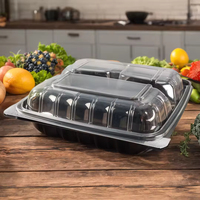 Boîte en plastique transparente pour l'emballage de salades de fruits et légumes, vente en gros d'usine, pour supermarchés et restaurants