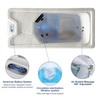 Bain de glace commercial tout-en-un en acrylique avec LED, spa et piscine à double cuve pour bain froid, avec refroidisseur et filtre, à vendre