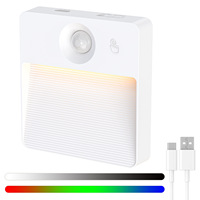 Lampe LED rechargeable à détecteur de mouvement au design moderne, petite veilleuse colorée à changement de couleur, dimmable pour chambre, couloir, escalier 60