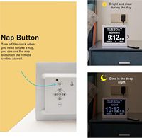 Reloj Multifuncional con Reproductor de Audio MP3/MP4, Alimentación CA, Marco de Plástico ABS, 8 Pulgadas, para Decoración del Hogar, Escuela, Enfermería, Habitación Familiar