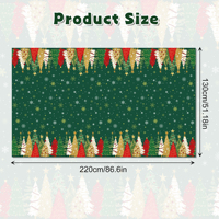 Nappe de table de Noël Huancai, motif arbre vert et flocons de neige, nappe en plastique jetable pour les fournitures de fête de Noël